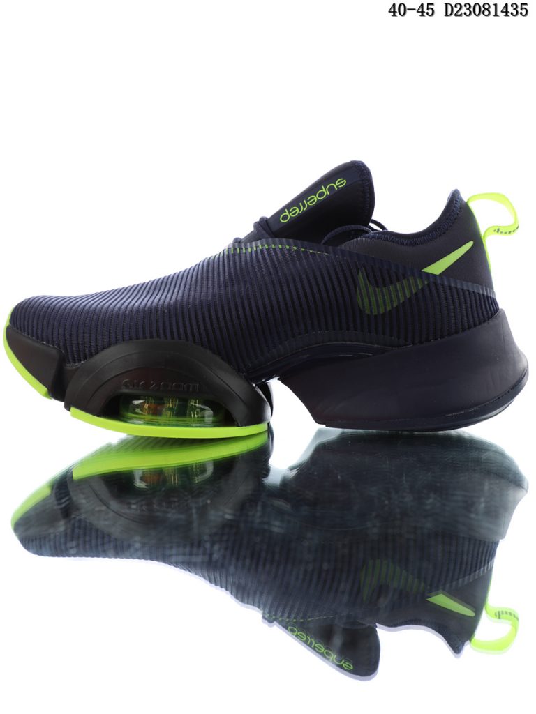 nike training air zoom superrep sneakers in neon green