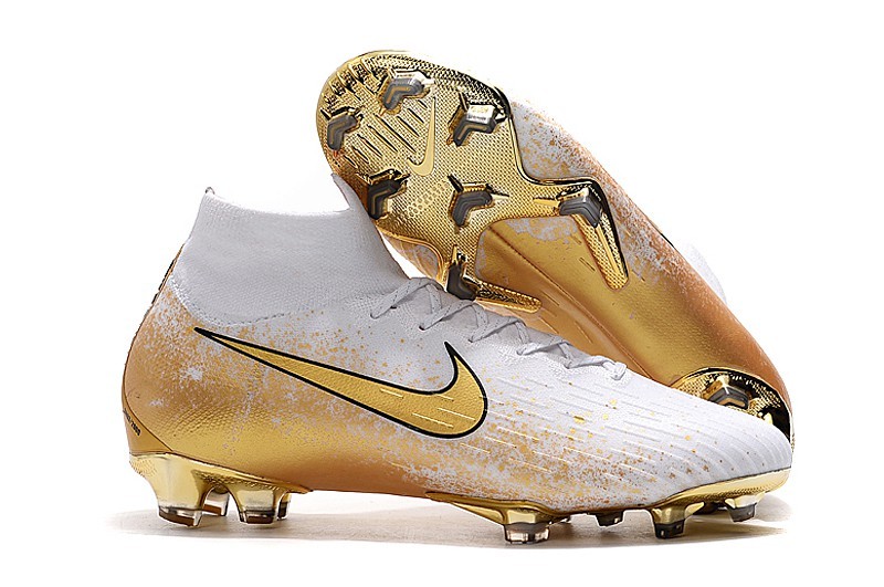 nike mercurial white and gold