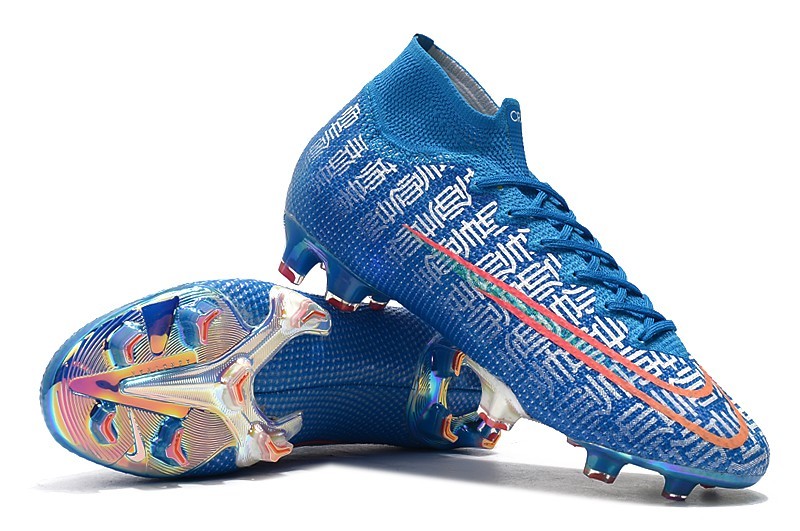 nike mercurial superfly blue and white