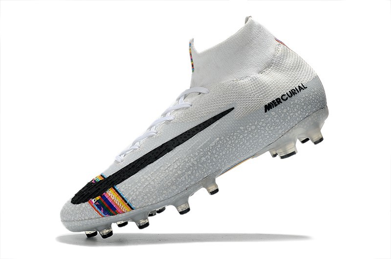 Nike Mercurial Superfly VI 6 Elite AG LVL UP- Pure Platinum White Black left shoes
