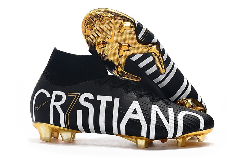 nike mercurial cr7 white and gold