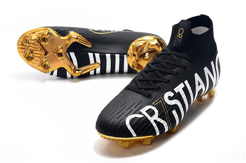 gold and white cr7 boots