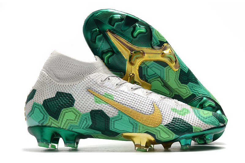 Football Nike Mercurial Superfly VII Elite FG Mbappe x Bondy Dreams - Grey Gold Green