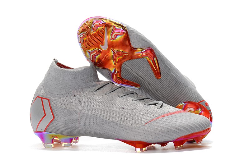 Nike Mercurial Superfly VI 6 Elite RAISED ON CONCRETE FG-Silver Grey Red Sale