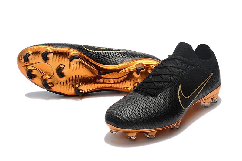 nike mercurial ultra flyknit vapor fg black and gold