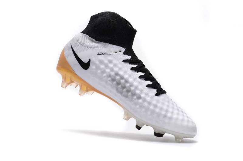 Nike Magista obra II 2 FG White-Black- Metallic Gold