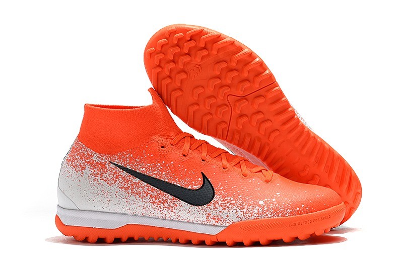 Nike Mercurial Superfly VI Elite TF-Hyper Orange Black and White whirlwind