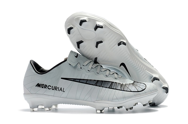 Nike Mercurial Vapor XI CR7 FG-Negro Blanco Gris Right