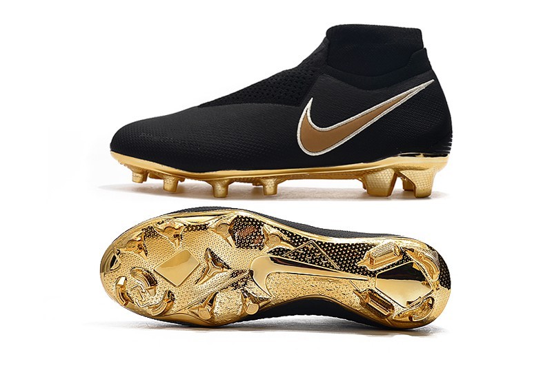 nike black and gold boots