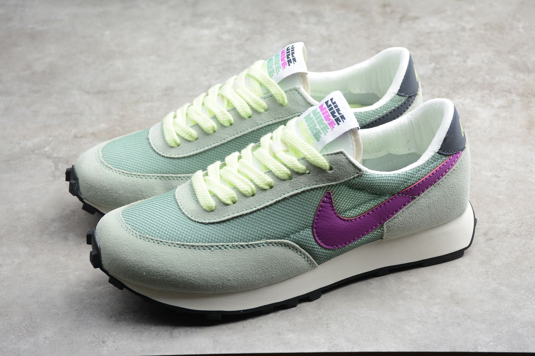 Nike Daybreak Green Purple Running Shoes Upper