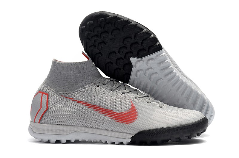 Nike Mercurial SuperflyX VI 6 Elite TF-Turf Sneakers-Grey Red