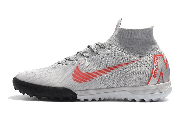 Nike Mercurial SuperflyX VI 6 Elite TF-Turf Sneakers-Grey / Red