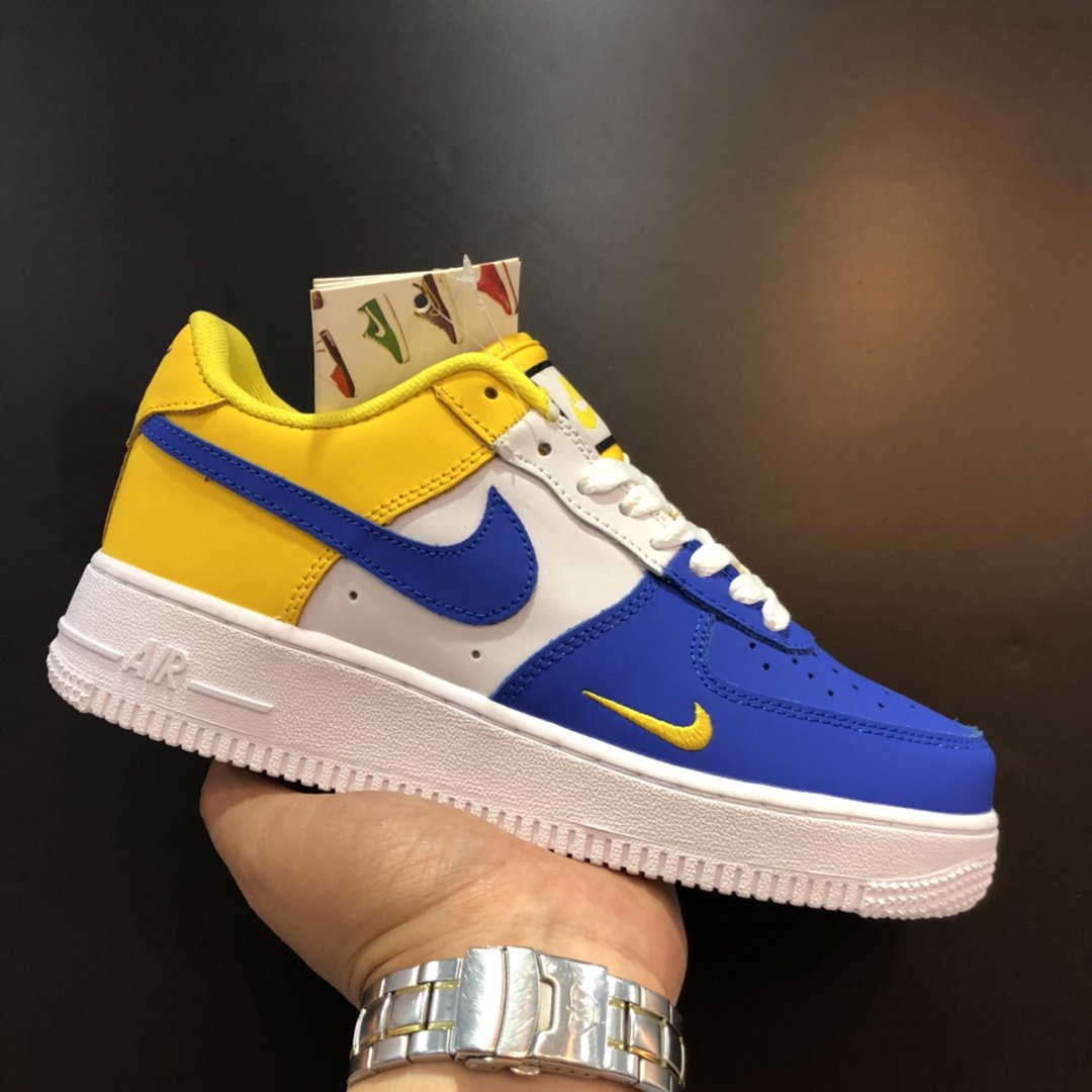 blue and yellow air force ones