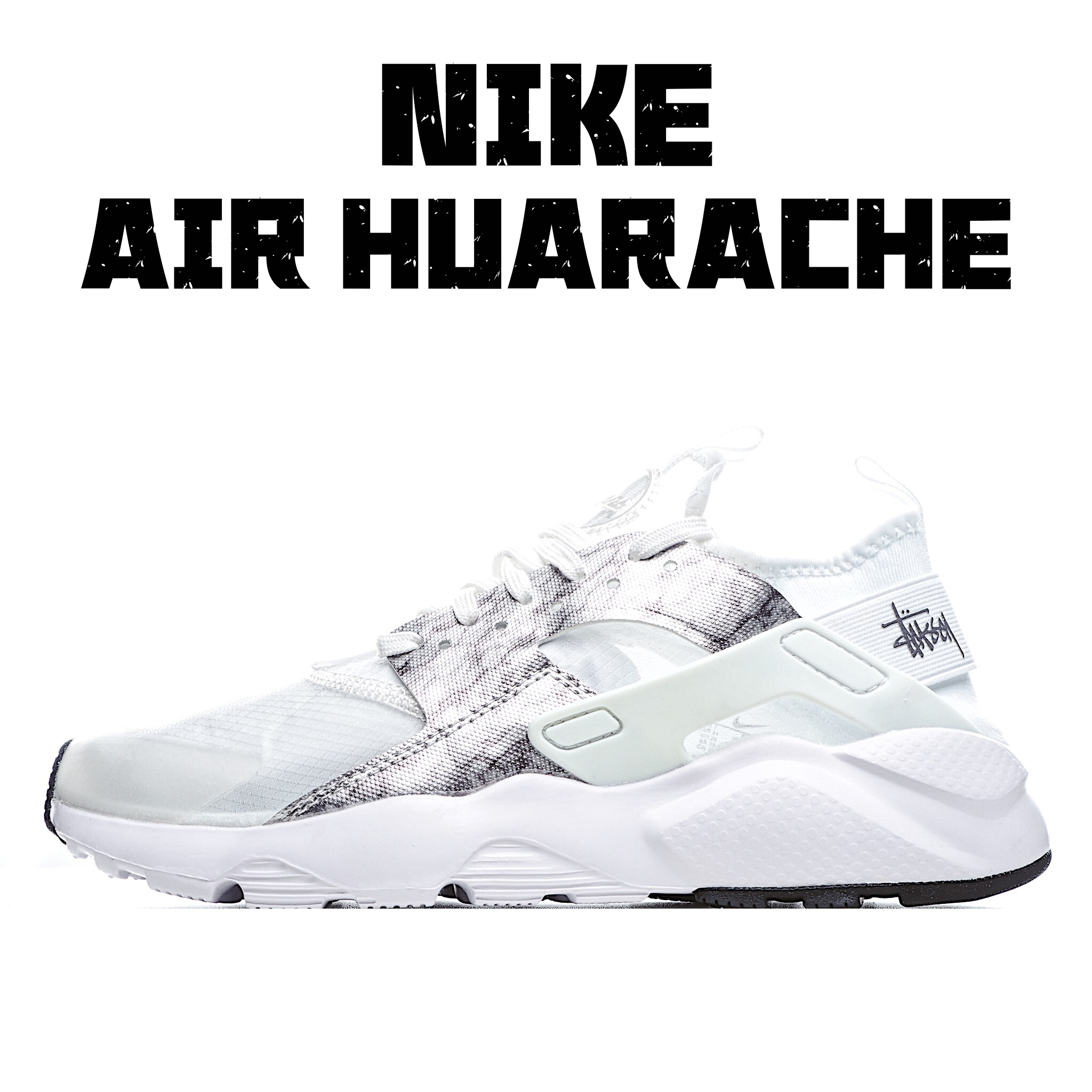 huarache run black and white