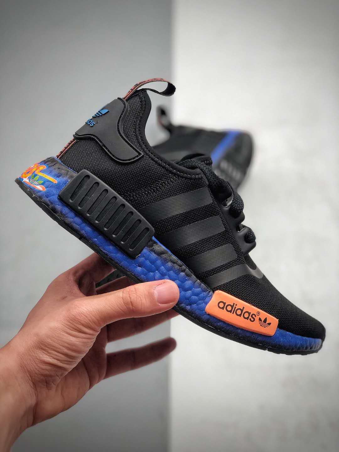 Adidas Boost NMD R1 black blue Right