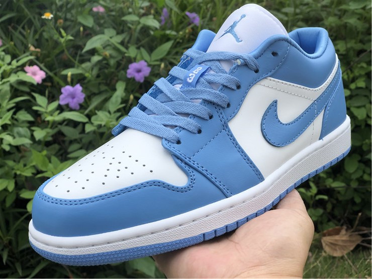 Jordan AJ1 low cut, campus North Carolina blue color free shipping