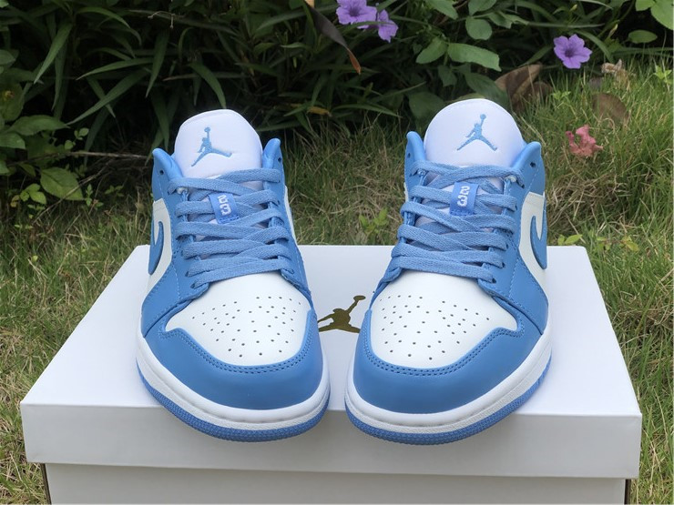 Jordan AJ1 low cut, campus North Carolina blue color free shipping