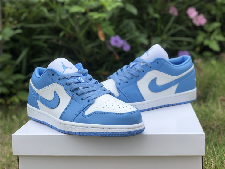 Jordan AJ1 low cut, campus North Carolina blue color free shipping