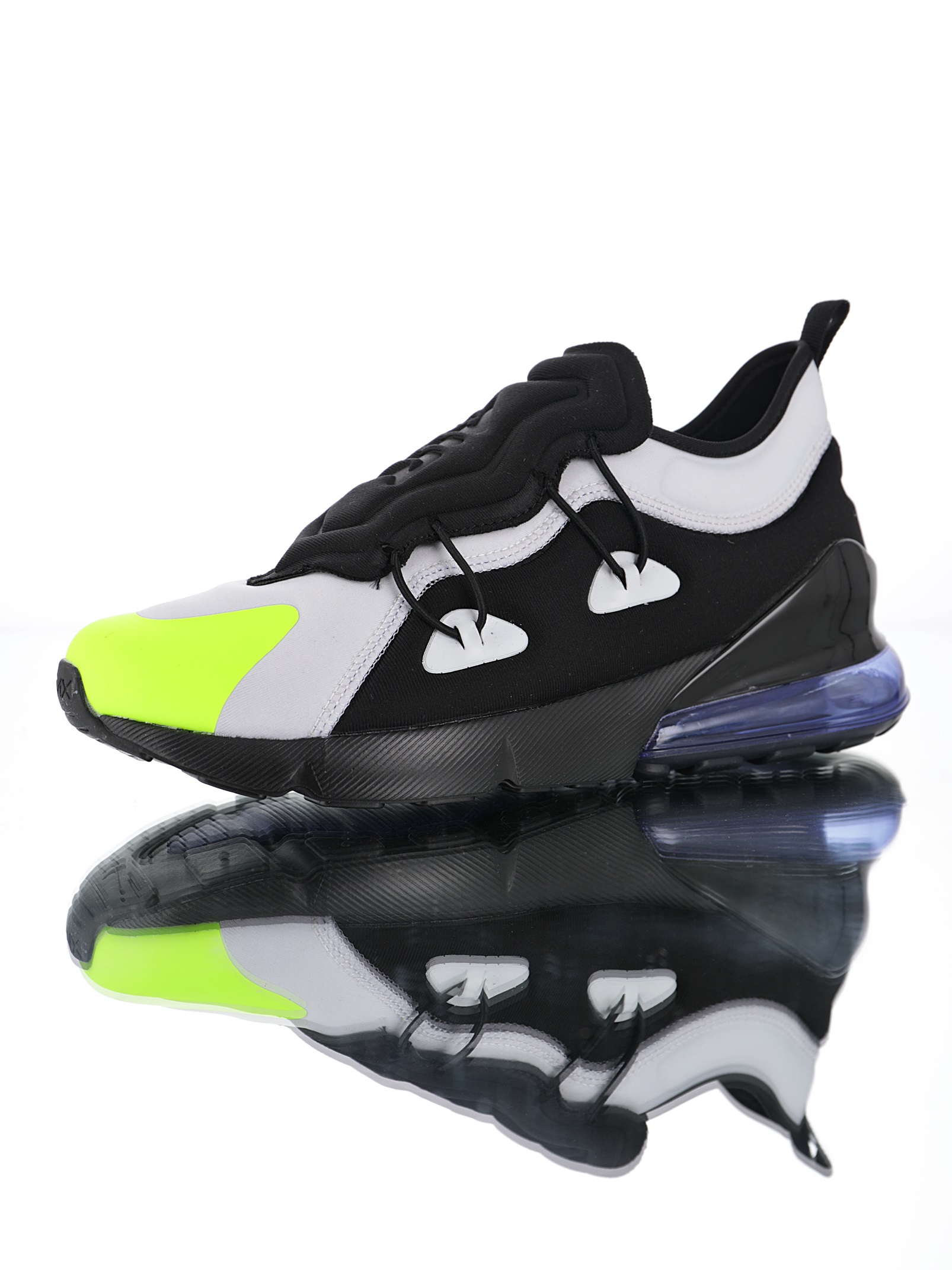 NIKE AIR MAX 270 socks black and white yellow Left