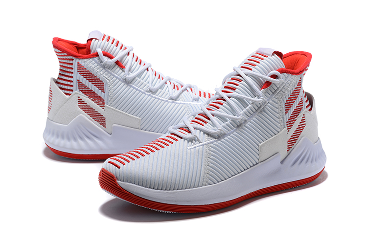 adidas D Rose 9 red and white basketball shoes for sale