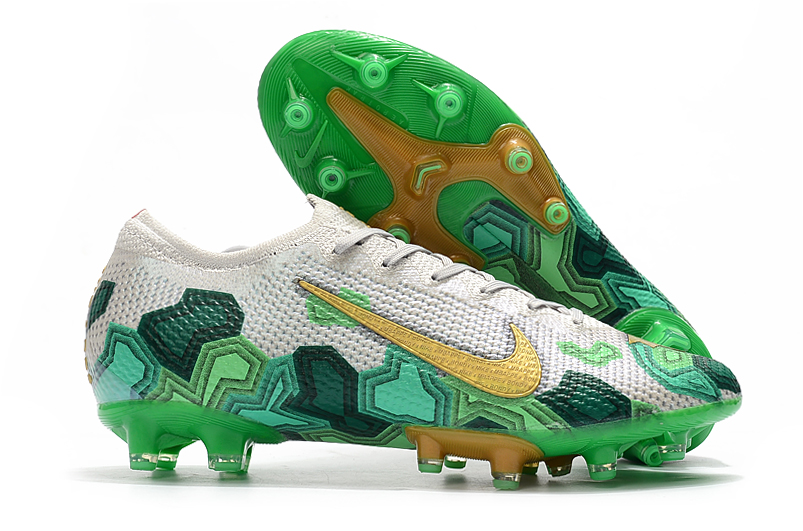 Nike Mercurial Vapor 13 Elite AG green and white football shoes shop