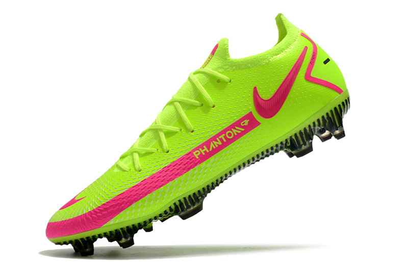 Nike Phantom GT Elite FG green pink football shoes Left sid