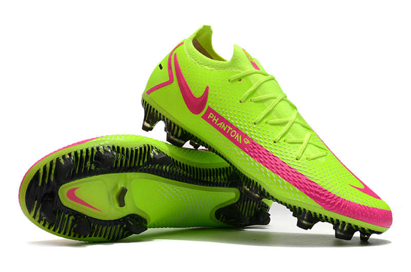 Nike Phantom GT Elite FG green pink football shoes side