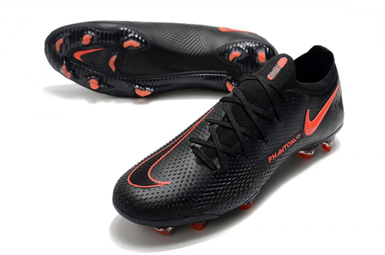 Nike Phantom GT black and red waterproof fully knitted FG football boots