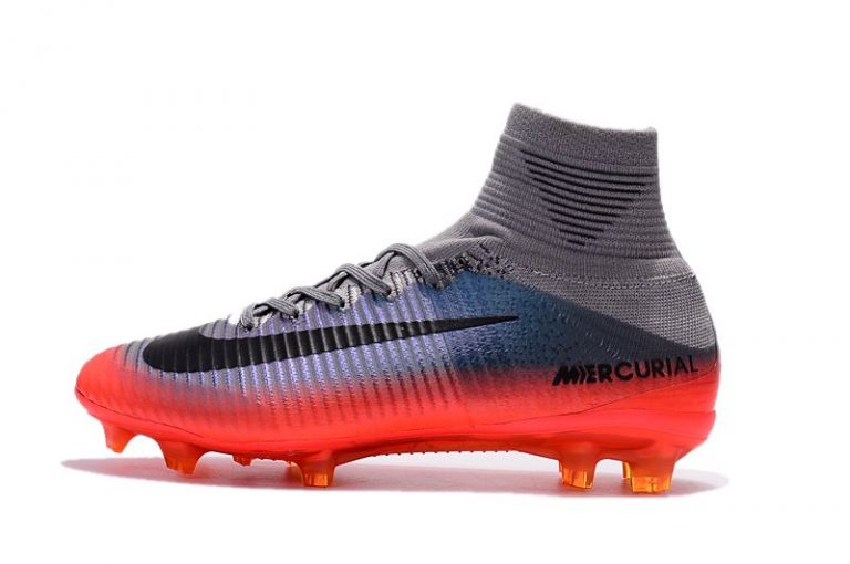 grey and red nike football boots