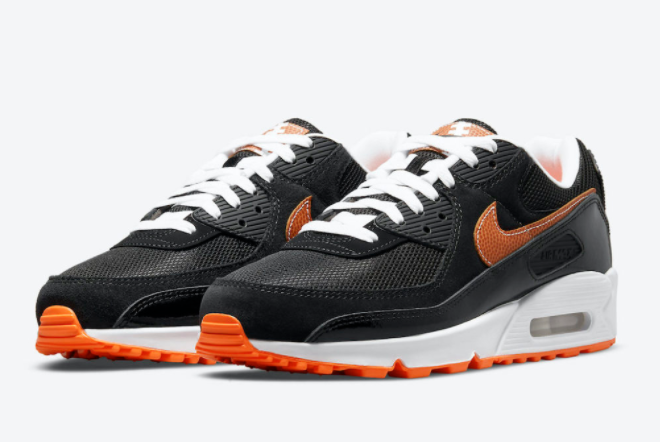 nike airmax 90 white black orange