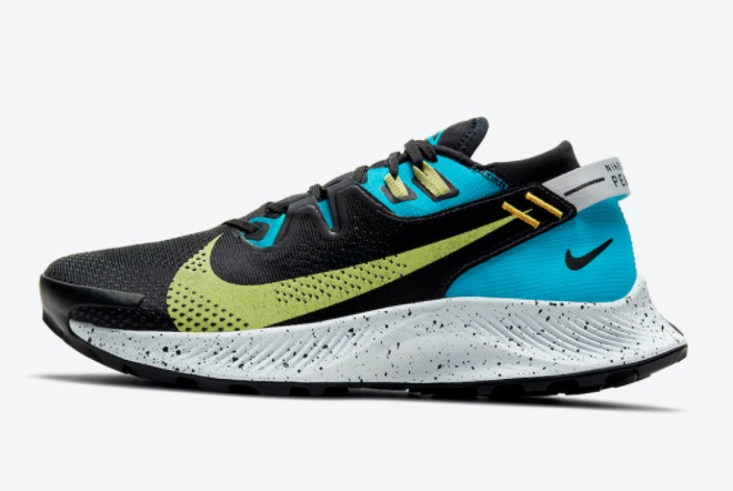 Womens Nike Pegasus Trail 2 Off-Noir/Laser Blue/Dark Sulphur/Limelight ...