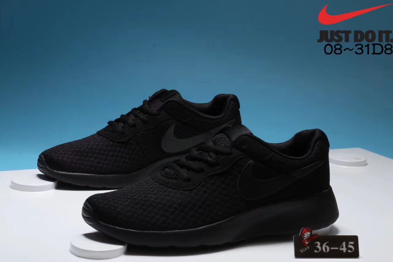 Men's and women's Nike London third-generation all-black running shoes