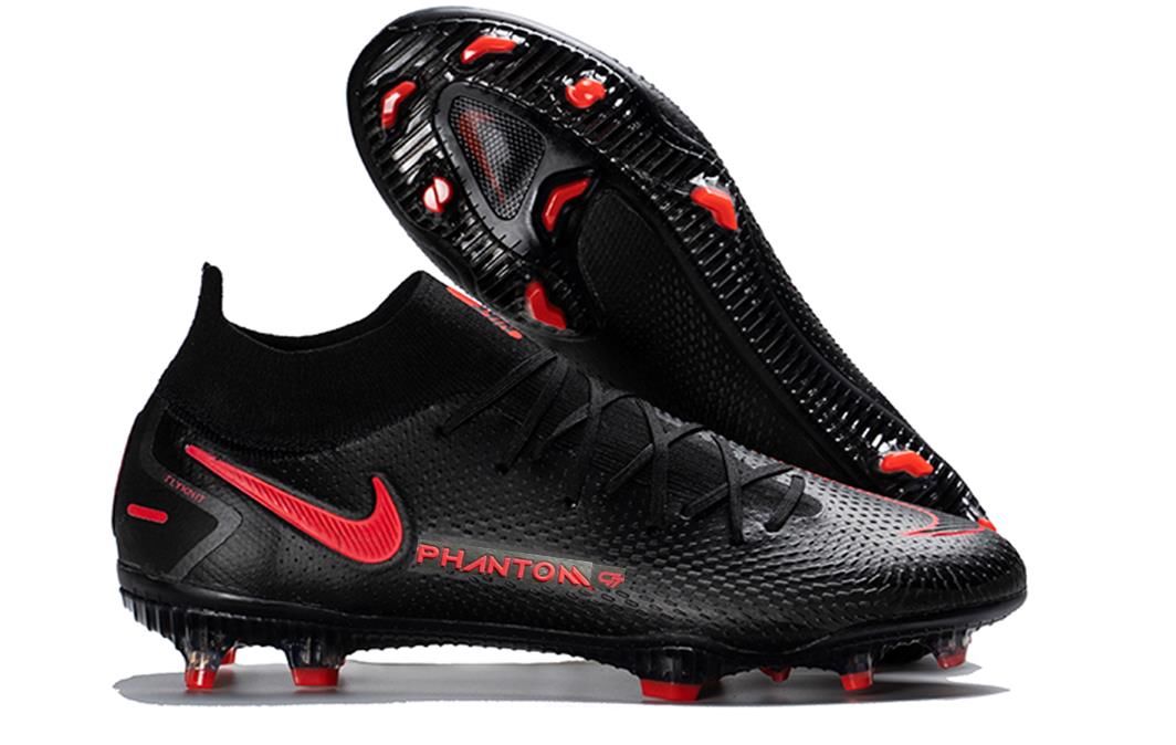 Nike Phantom GT Elite FG black Chile red smoky gray black red FG spike football boots