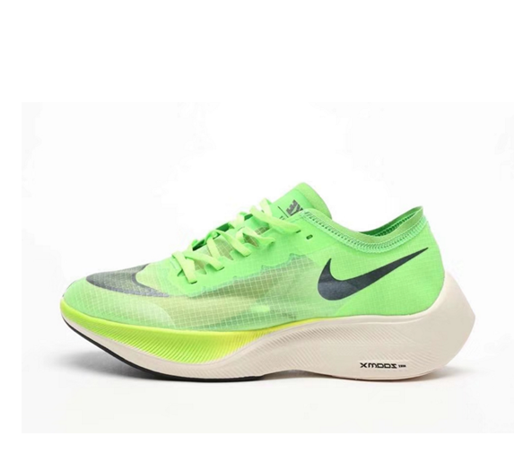 Nike Vaporfly Next% green jogging shoes Left