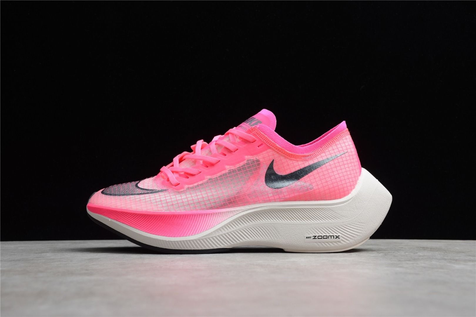 Nike ZoomX Vaporfly Next%NIKE Pink Blast Pink Black AO1568-600 Left