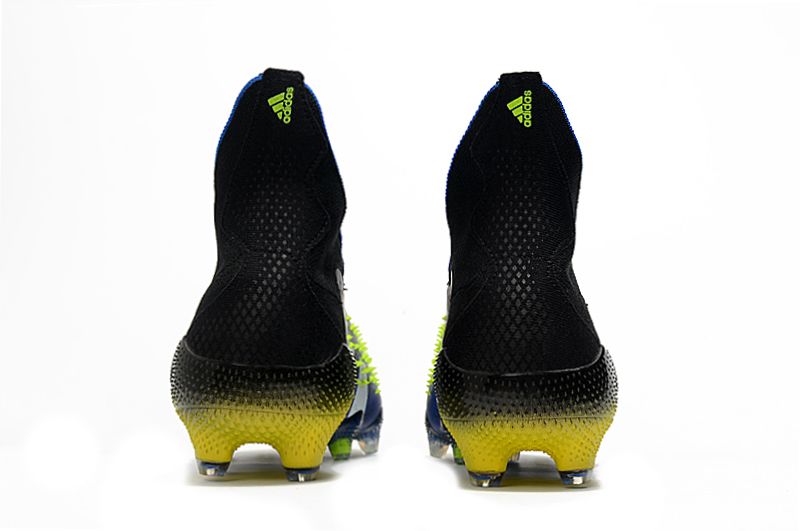adidas Predator Freak + FG Football Boots Blue Core Black White Sun Yellow heel