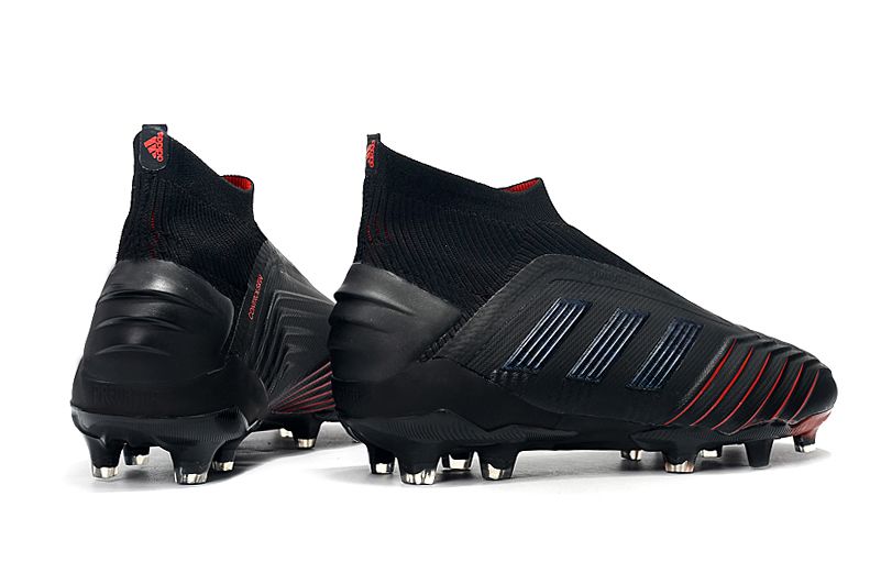 adidas Predator 19+FG Black Crimson Football Boots Back heel