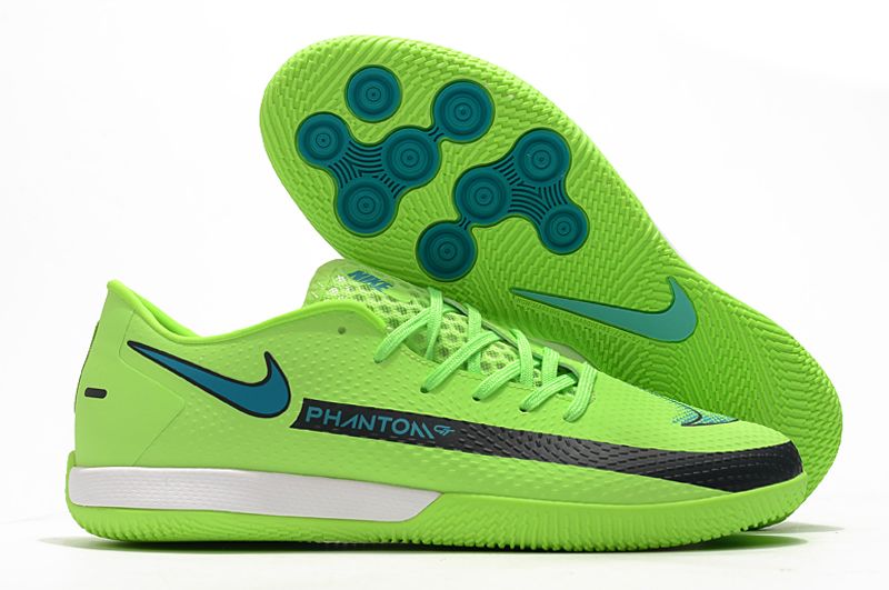 Nike React Phantom GT Pro IC black and green football shoes