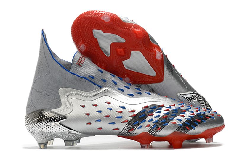 Adidas fanatic PREDA FREAK + FG grey and red football boots side
