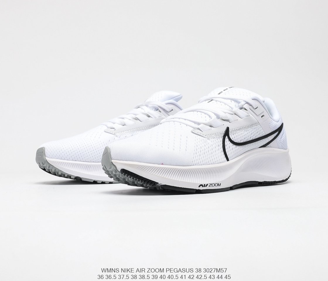 2021 Nike Air Zoom Pegasus 38 White Black Promotion CW7356-100 side