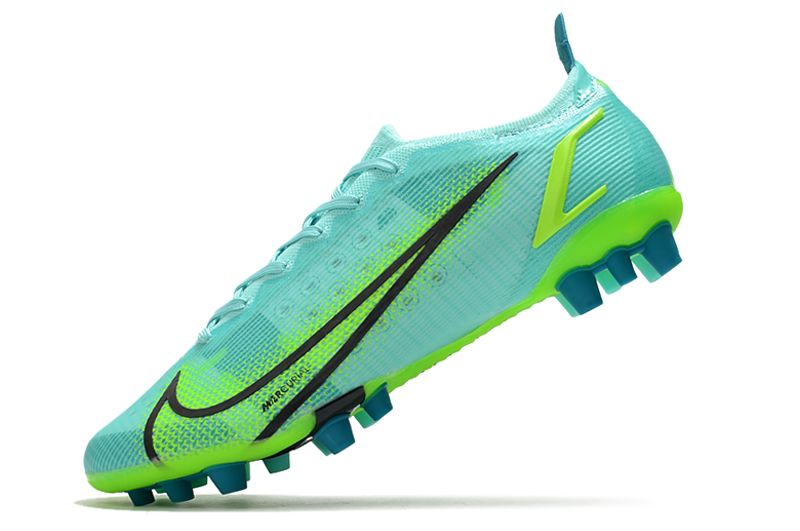 Nike Vapor 14 Elite PRO AG blue and green football shoes Left