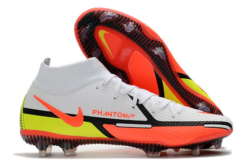 Nike Phantom GT2 Elite DF FG high-top waterproof full-knit white and red football shoes Right