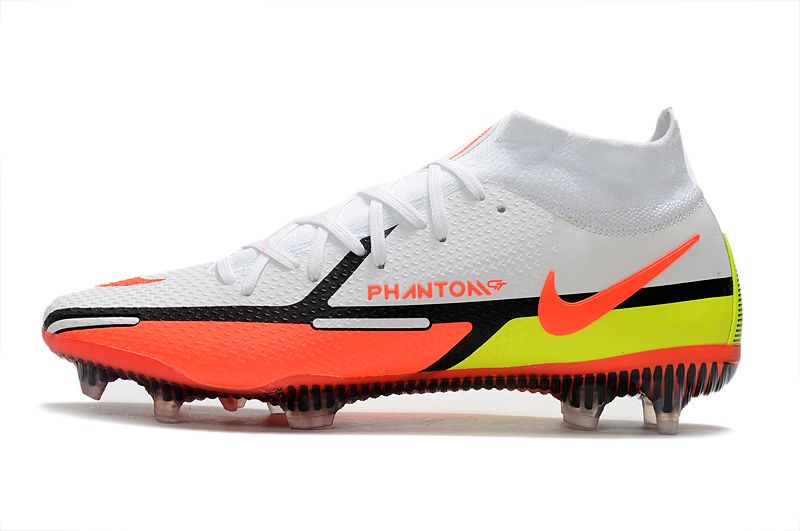 Nike Phantom GT2 Elite DF FG high-top waterproof full-knit white and red football shoes Sell