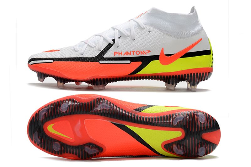 Nike Phantom GT2 Elite DF FG high-top waterproof full-knit white and red football shoes Sole