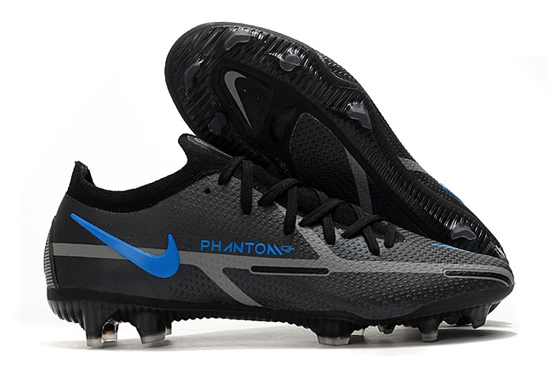 Nike Phantom GT2 Elite FG black and blue football shoes Outside