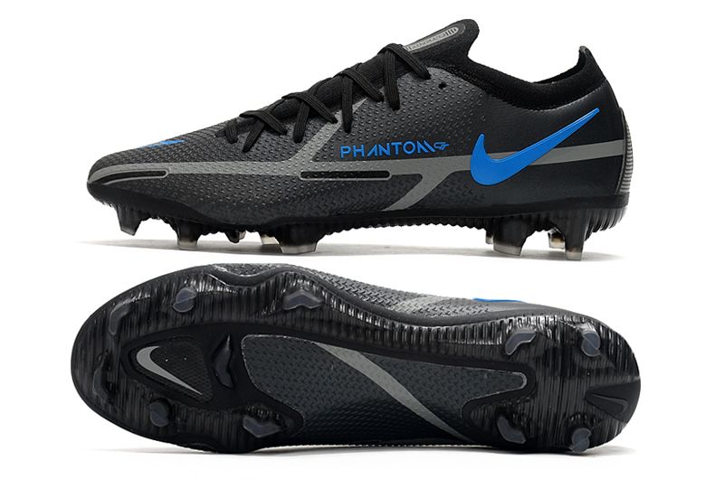 Nike Phantom GT2 Elite FG black and blue football shoes bottom