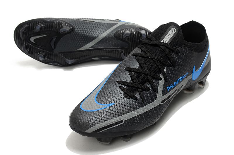 Nike Phantom GT2 Elite FG black and blue football shoes vamp