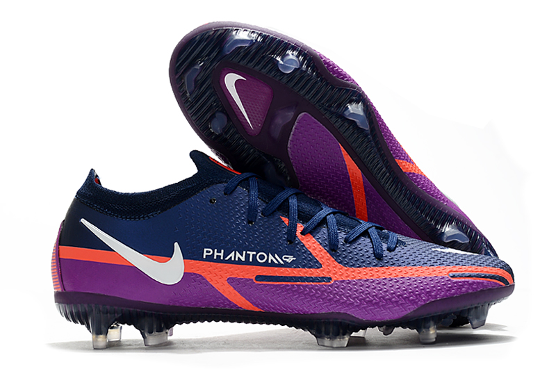 Nike Phantom GT2 Elite FG purple low-top football shoes Outside