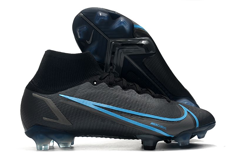 Nike Superfly 8 Elite FG blue and black football boots Right