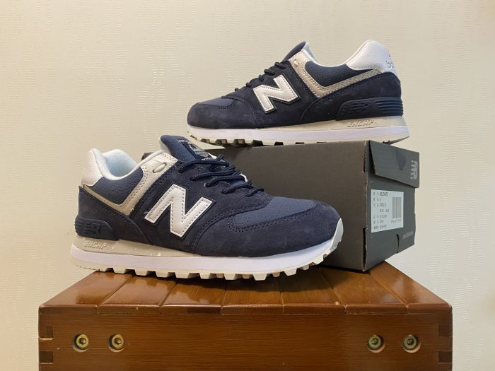 New Balance WL574SPZ blue and white casual shoes running shoes Right